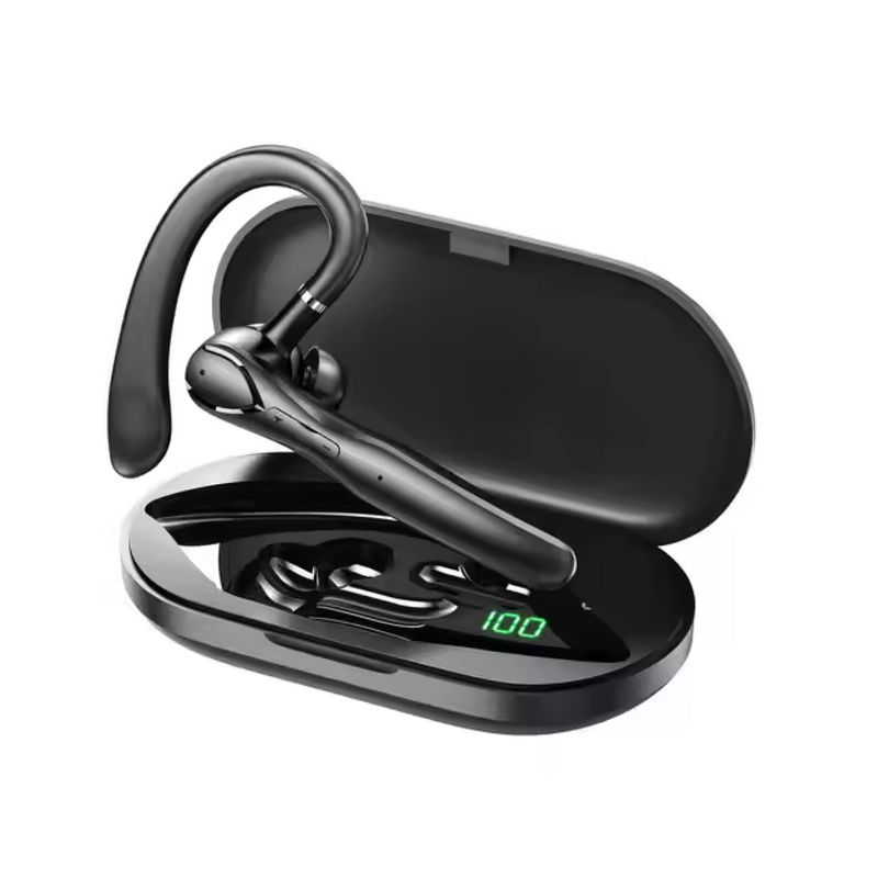 Гарнітура Bluetooth бездротова з мікрофоном Hands Free для розмов шумоподавлення ENC моно навушник LED дисплей зарядний кейс 1750260102805 фото