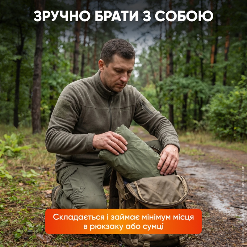 Дощовик чоловічий тактичний плащ від дощу накидка намет військовий зелений універсальний 234571555 фото