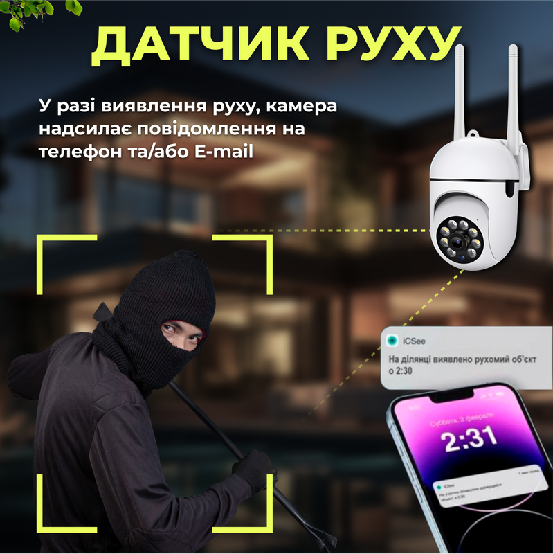 Камера видеонаблюдения А6 4MP с Wi-Fi 234565467 фото