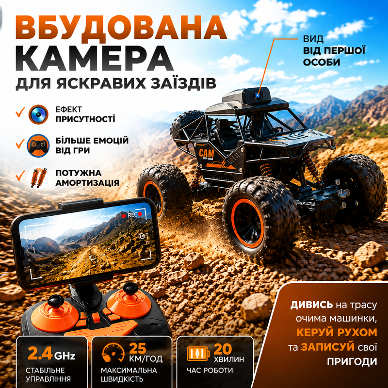 Джип на радіокеруванні для дітей машина на радіоуправлінні іграшка дитяча машинки на пульті управління акумуляторна з підсвіткою 1750489239692 фото