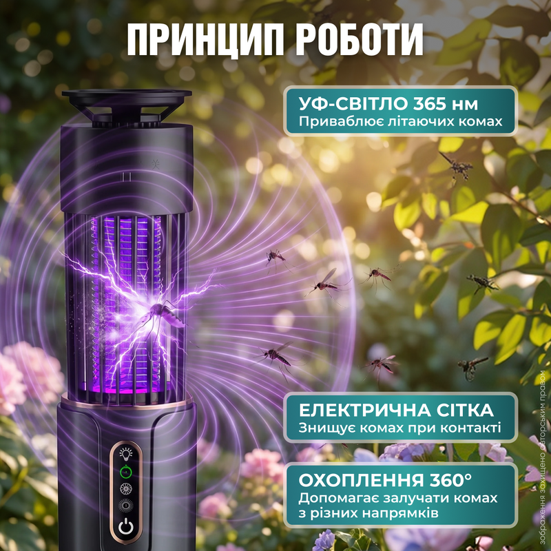 Ловушка для комаров ловушка электрическая мухоловка насекомых ультрафиолетовая переносная антимоскитная лампа уничтожитель насекомых мошек 1774964545116 фото