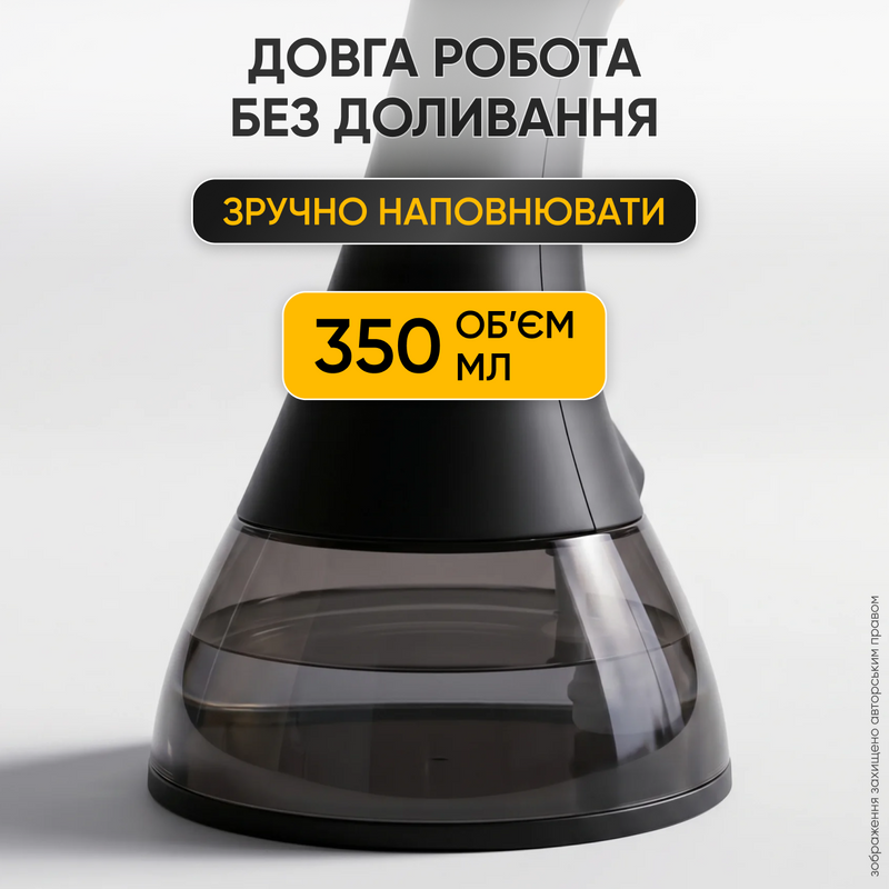 Ручной складной отпариватель одежды 1500 Вт резервуар 300 мл насадка с ворсом дорожный бытовой парогенератор гладильная система паровая щётка утюг для штор глажка рубашек брюк 6974824281027 фото