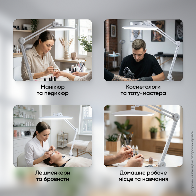 Настільна лампа безтіньова професійна для манікюру нарощування вій оформлення брів косметології тату лампа для майстра салону краси 18W LED 1770116875841 фото