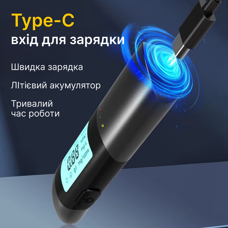 Алкотестер високої точності алкотестери портативний з індикатором дисплеєм голосовим супроводом підсвіткою 1757344229461 фото