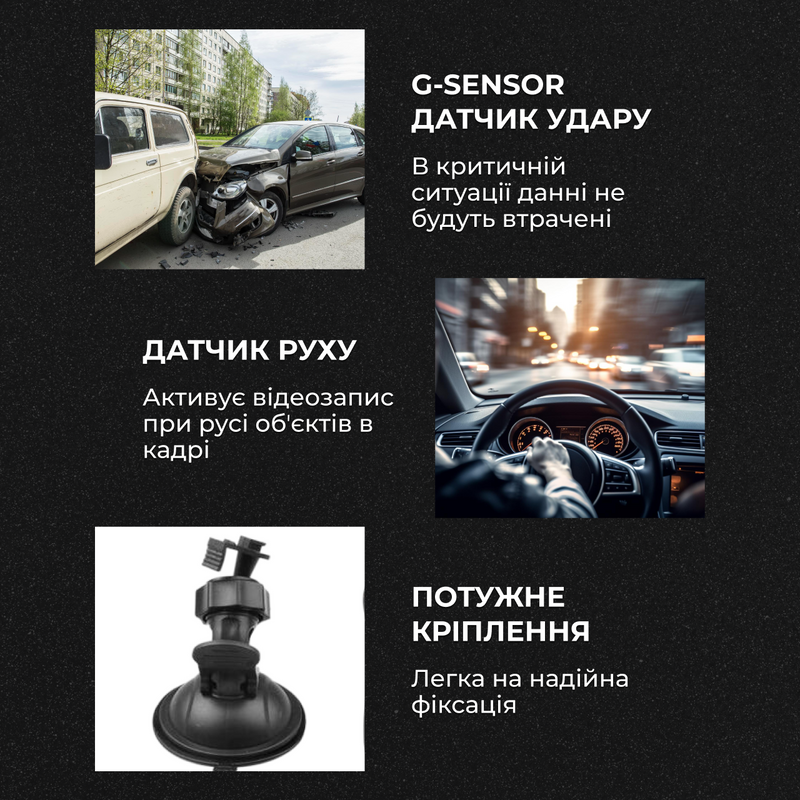 Видеорегистратор автомобильный камера для авто датчик движения автозапись автономное питание 81654263519 фото