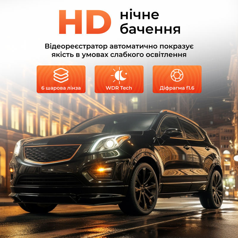 Видеорегистратор автомобильный камера для авто 1080HD IPS экран аккумуляторный 2 камеры  циклическая запись датчик движения 9182736450192 фото