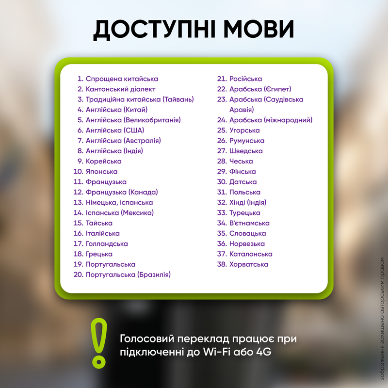 Электронный переводчик голосовой портативный офлайн Wi-Fi 40+ языков фото диалоговый туристический многоязычный автономный 9054602804618 фото