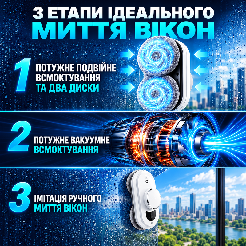 Робот для миття вікон Розумний робот пилосос з пультом дистанційного керування Робот мийник для миття вікон 6548964631556 фото