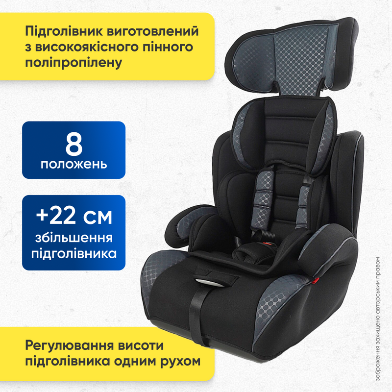 Автокрісло дитяче крісло в авто для дітей універсальне трансформер регулювання спинки 4837261593847 фото