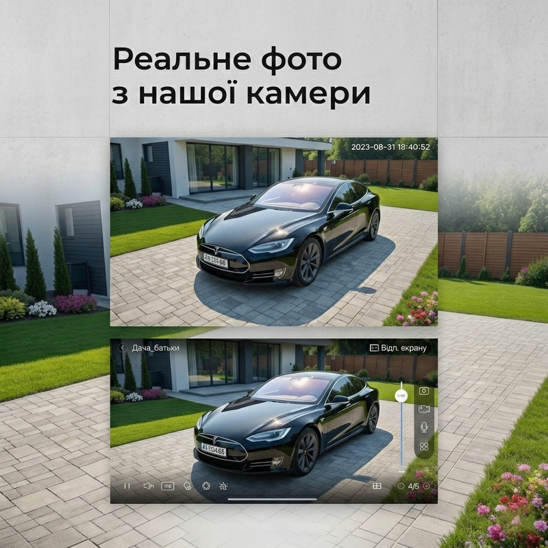 Камера відеоспостереження вулична ІР Wi-Fi нічне бачення поворотна з датчиком руху 4 Мп цілодобове спостереження 1771312841124 фото