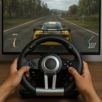 Игровой руль 180 градусов поворота с педалями и двойной вибрацией для ПК PS3 PS4 Xbox One гоночных игр руль игровой геймпад на присосках 1764843922744 фото