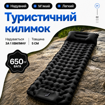 Туристический коврик каремат надувной ковер каримат матрас с подушкой водонепроницаемый матрас для кемпинга компактный быстрое надувание для туризма для отдыха 7891234567891 фото