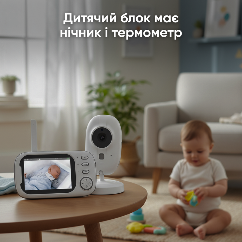 Видеоняняня радионяня с камерой цифровая беспроводная двусторонняя связь ночное видение мониторинг родительский блок наблюдения 8949461832322 фото