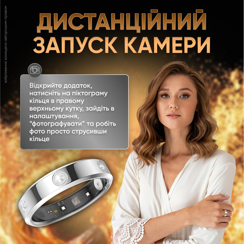 Смарт кольцо с трекером умное водонепроницаемое фитнес-кольцо кольцо для измерения шагов пульса сна кислорода в крови Размер 10 1756989195528 фото