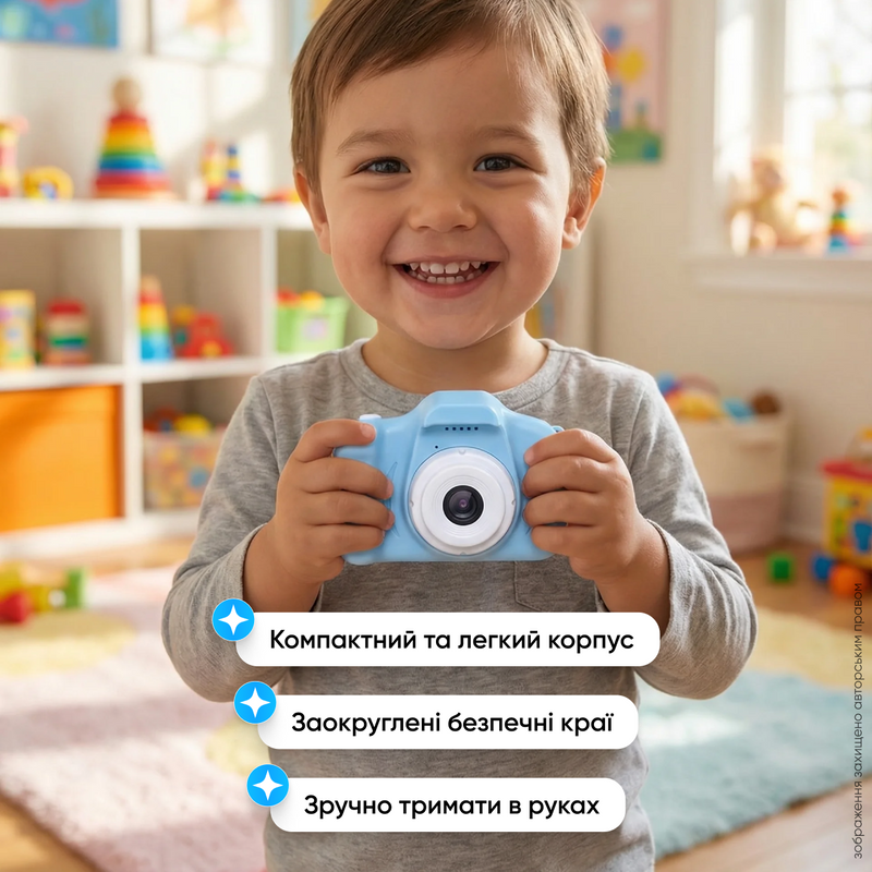 Фотоапарат миттєвого друку для дітей фотоапарати дитячі камера цифровий компактний легкий термодрук фотоапарати дитячий 1771312439993 фото