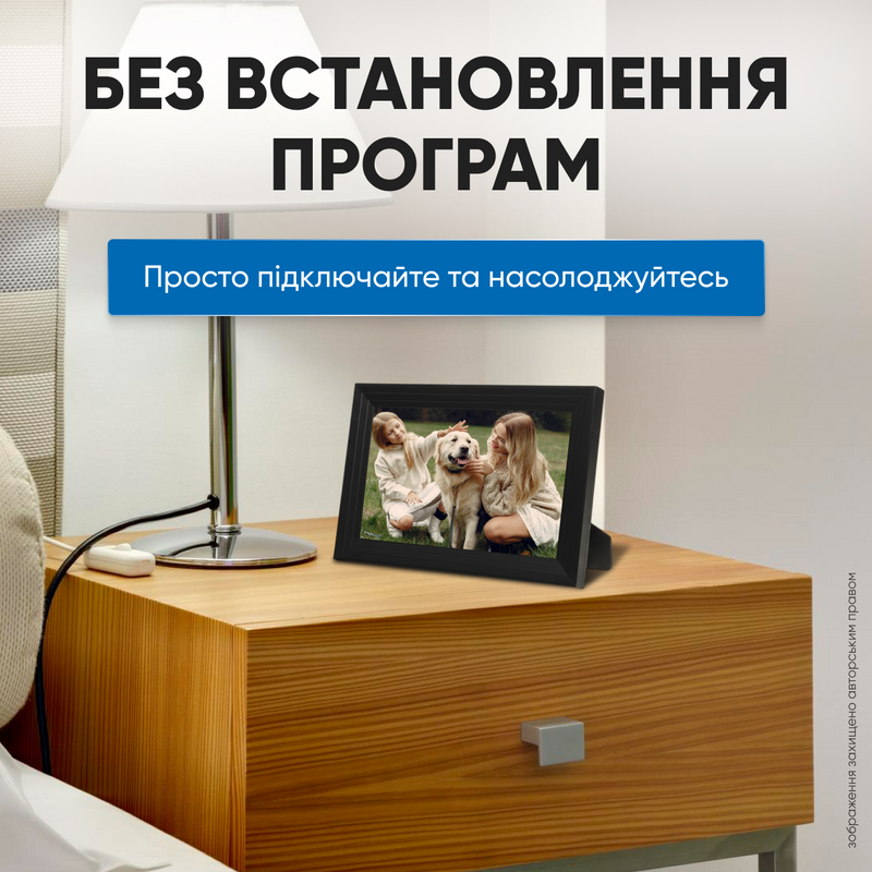Фоторамка цифровая 10.1 дюйма с пультом видео и музыкой IPS LCD матрица дисплей сенсорная Full HD 1080p USB SD электронная 9323455438025 фото