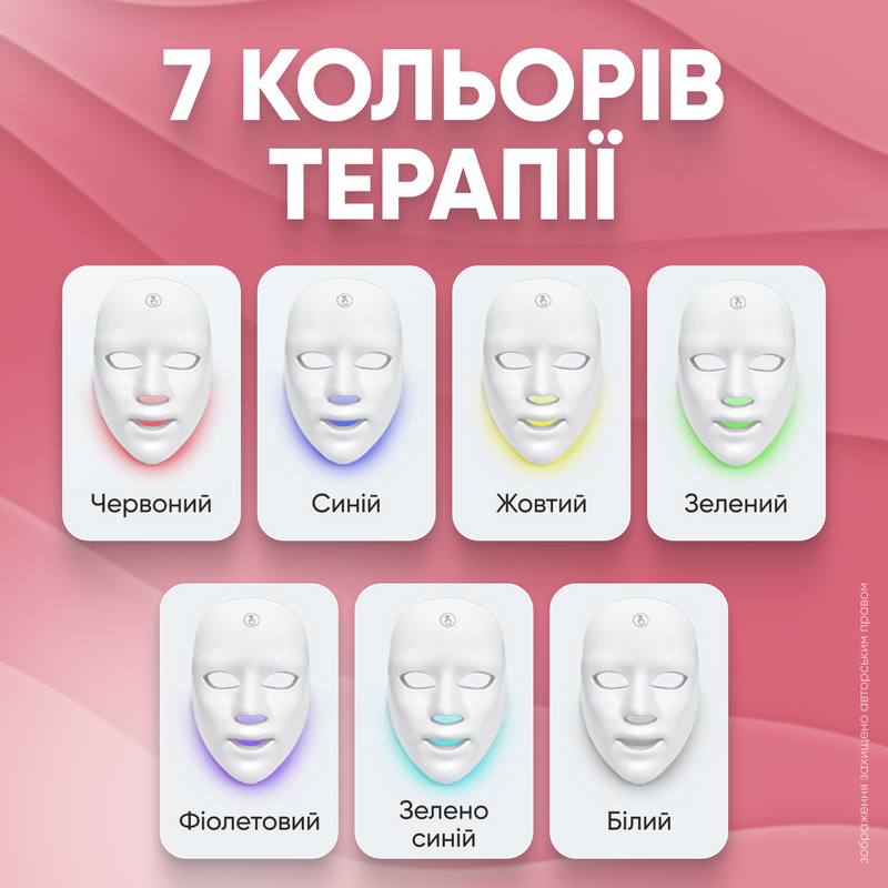 Светодиодная LED маска для фототерапии Лед маска для лифтинга омоложения и восстановления 8949441494981 фото