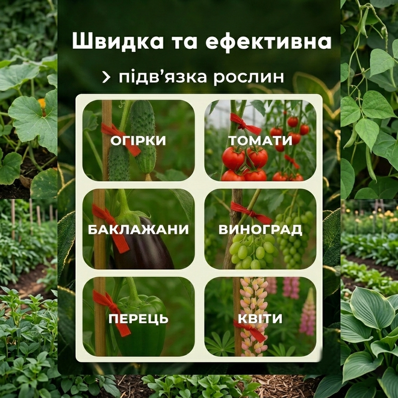 Степлер для подвязки растений винограда деревьев садовый усиленный таппенер пистолет для подвязки томатов кустов  овощей цветов инструмент для фиксации комплект для дачи  1771322885163 фото