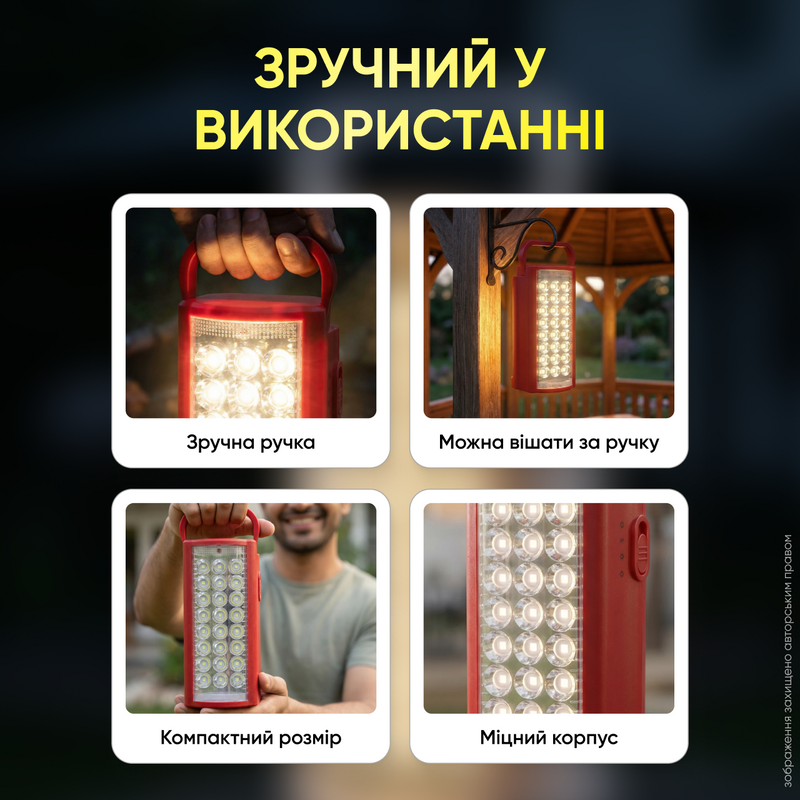 Ліхтарик акумуляторний світлодіодний ліхтар повербанк потужний ручний переносний універсальний 24 LED світильник з функцією Power bank 2 режими 1768491387194 фото