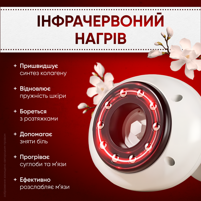 Масажер для тіла шиї ніг електромасажер масаж всього тіла універсальний антицелюлітний з нагрівання вакуумним масажем скребком 1752045693206 фото