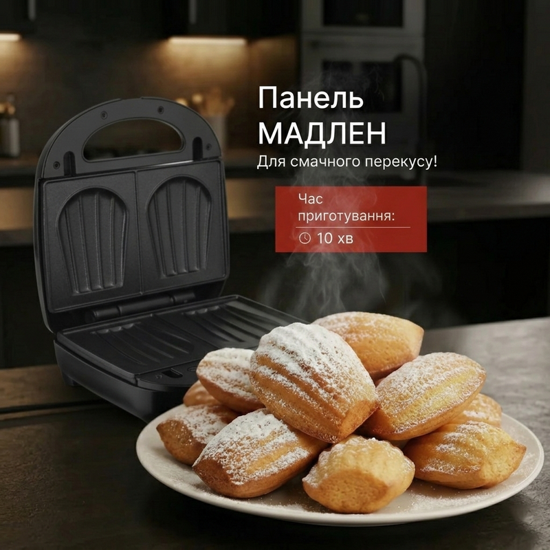Мультимейкер вафельница бутербродница гриль мультипекарь со сменными антипригарными пластинами для орехов тостов 7в1 1769698564395 фото
