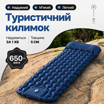 Туристический коврик каремат надувной ковер каримат матрас с подушкой водонепроницаемый матрас для кемпинга компактный быстрое надувание для отдыха туризма 1781615249539 фото