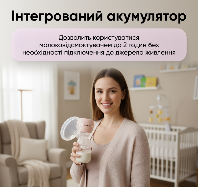 Молокоотсос электрический портативный мощный с аккумулятором и функцией массажа и стимуляцией лактации 8249441710264 фото