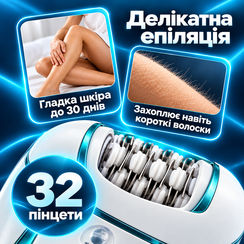Эпилятор аккумуляторный 4в1 Женский депилятор для тела и ног Станок для бритья Беспроводной электроэпилятор 1790589297845 фото