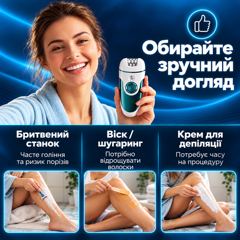 Эпилятор аккумуляторный 4в1 Женский депилятор для тела и ног Станок для бритья Беспроводной электроэпилятор 1790589297845 фото