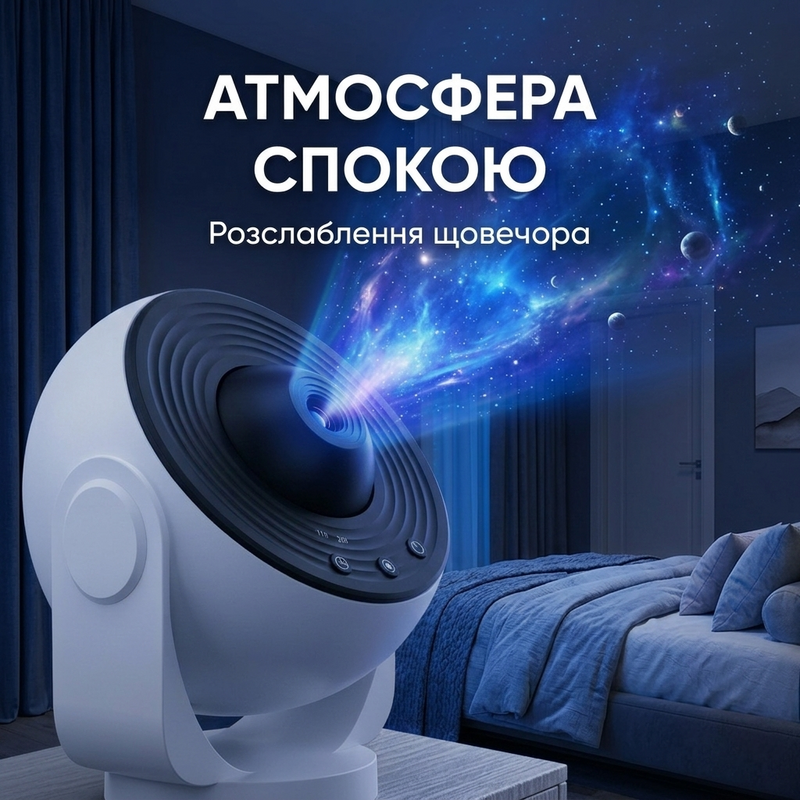 Проектор ночник звездного неба с космическими слайдами таймером вращением светильник планетарий 360&deg; звездного неба 1769695570714 фото