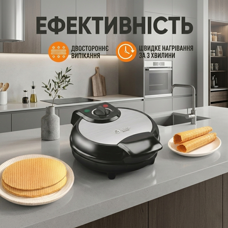 Вафельница для трубочек электровафельница для тонких вафель трубочек коржей десертов рожков для мороженого с антипригарным покрытием 1769773887036 фото