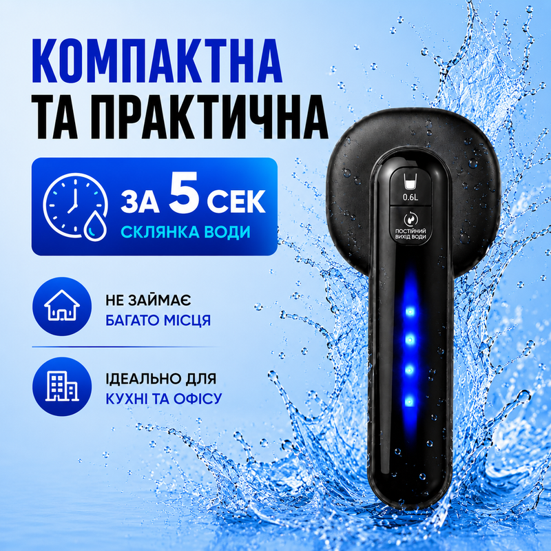 Помпа електрична для води автоматична на бутель міні на акумуляторі портативний насос диспенсер для кулера бутля дозатор для офісу дому 1775025468445 фото