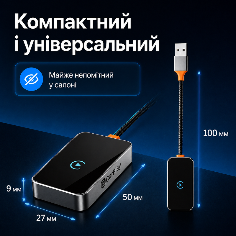 Беспроводной CarPlay адаптер для авто Apple CarPlay Wireless Android Auto USB Type-A Type-C адаптер для мультимедиа автомобиля переходник для подключения телефона блютуз 1776063871345 фото