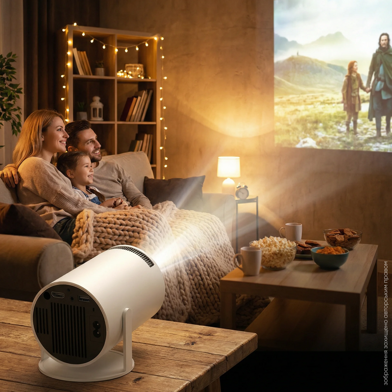 Проектор домашний кинотеатр LED портативный HD для просмотра фильмов сериалов игр на стену потолок компактный для дома квартиры отдыха 1769774137518 фото