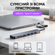 Переходник USB hub адаптер мультифункциональный юсб хаб док станция кардридер Type-C на usb SD TF для ноутбука 1755506686331 фото 5