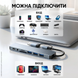 Переходник USB hub адаптер мультифункциональный юсб хаб док станция кардридер Type-C на usb SD TF для ноутбука 1755506686331 фото 4