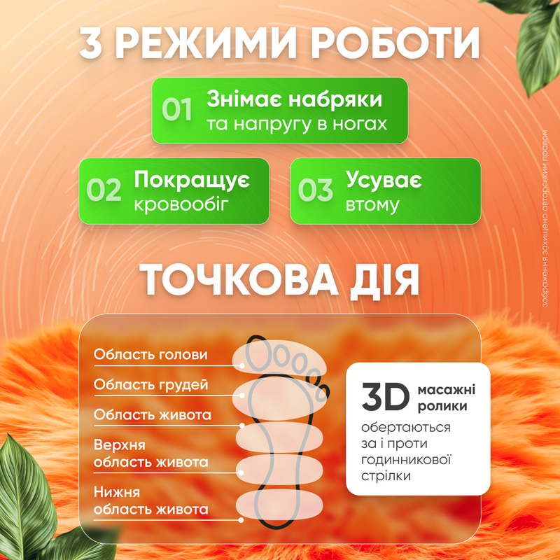 Масажер для ніг вібраційний електричний із підігрівом роликовий масаж для литок ступнів 1761300572038 фото